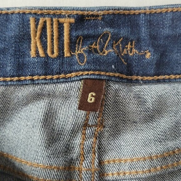 Kut from the Kloth Jeans Size 6 32X32.5 Blue Straight Leg Mid Rise - Picture 4 of 11